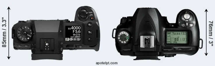 Compare X-H2 versus D50 top