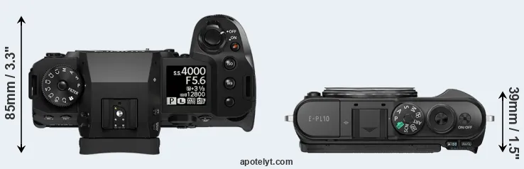 Compare X-H2 versus E-PL10 top