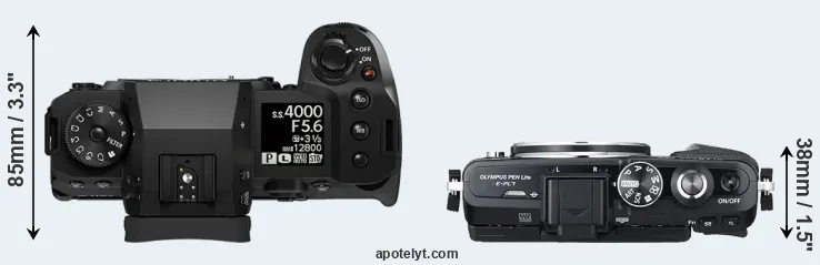 Compare X-H2 versus E-PL7 top