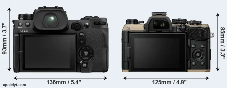 Comparison X-H2 or OM-5 II rear