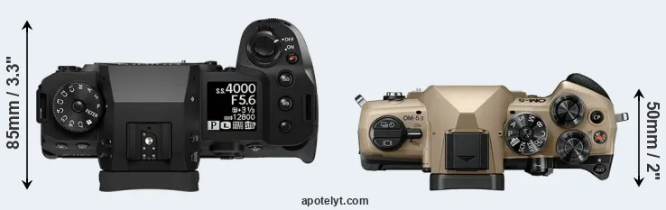Compare X-H2 versus OM-5 II top