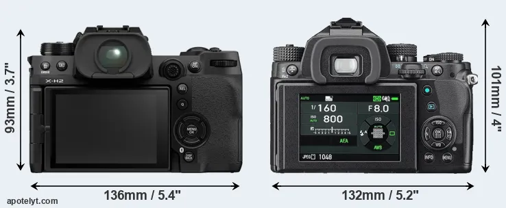 Comparison X-H2 or KP rear