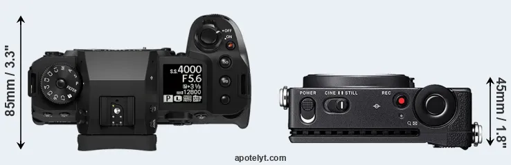 Compare X-H2 versus fp top