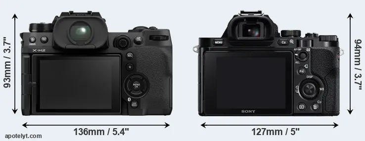 Comparison X-H2 or A7R rear