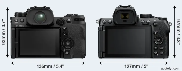 Comparison X-H2S or Z50 II rear