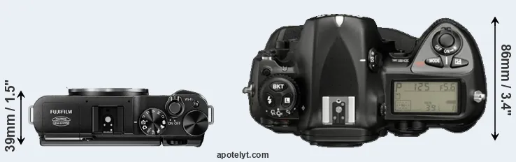 Compare X-M1 versus D2X top