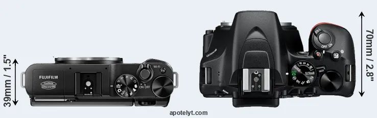 Compare X-M1 versus D3500 top