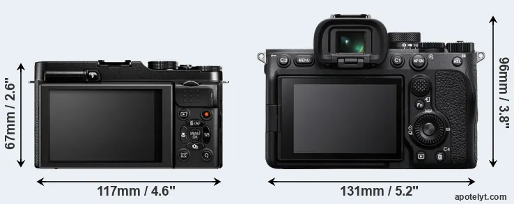 Comparison X-M1 or A7 IV rear