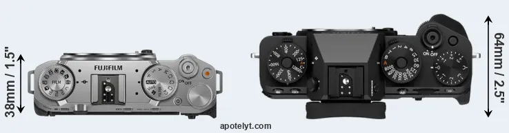 Compare X-M5 versus X-T5 top