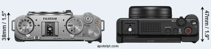 Compare X-M5 versus ZV-1 II top