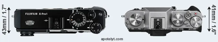 Compare X-Pro1 versus X-T10 top