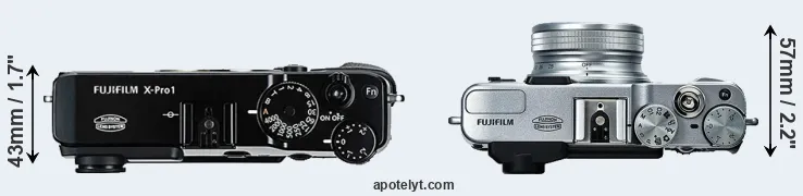 Compare X-Pro1 versus X20 top