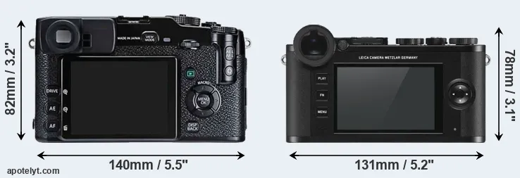 Comparison X-Pro1 or CL rear