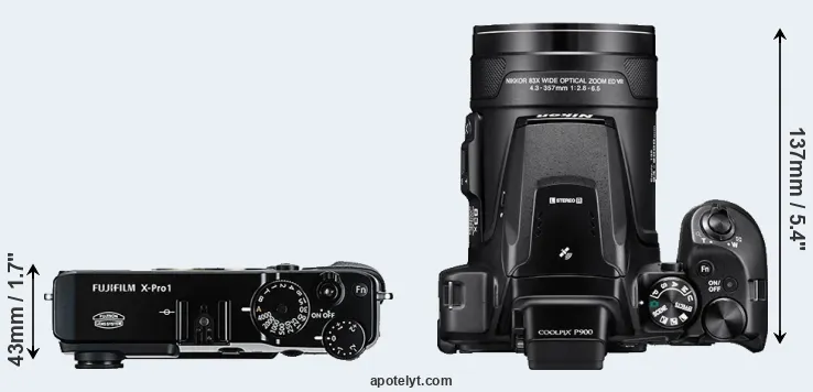 Compare X-Pro1 versus P900 top