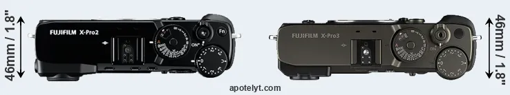 Compare X-Pro2 versus X-Pro3 top