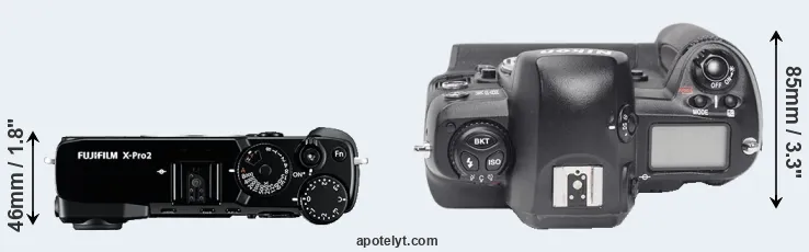 Compare X-Pro2 versus D1X top