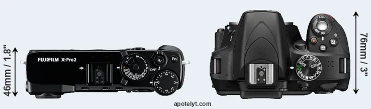 Compare X-Pro2 versus D3300 top