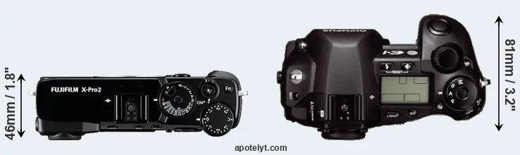 Compare X-Pro2 versus E-1 top
