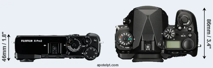 Compare X-Pro2 versus K-1 top