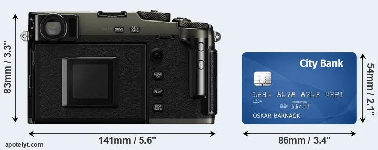 X-Pro3 and credit card rear side