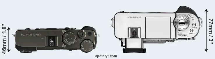 Compare X-Pro3 versus Digilux 3 top