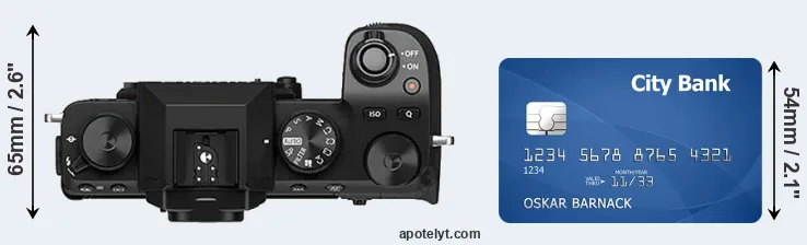 X-S10 versus credit card top view
