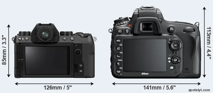 Comparison X-S10 or D610 rear