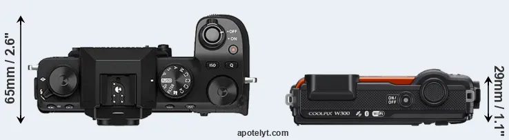 Compare X-S10 versus W300 top