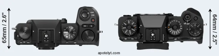 Compare X-S20 versus X-T5 top