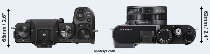 Compare X-S20 versus D-LUX 8 top