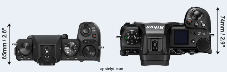 Compare X-S20 versus Z6 III top