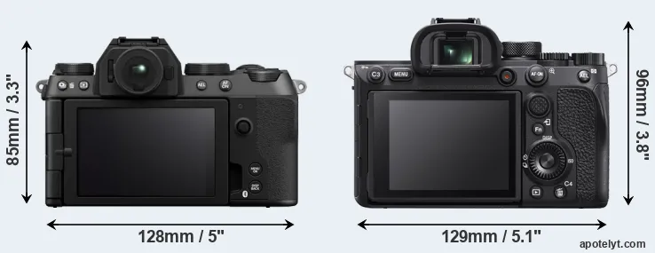 Comparison X-S20 or A7R IVA rear