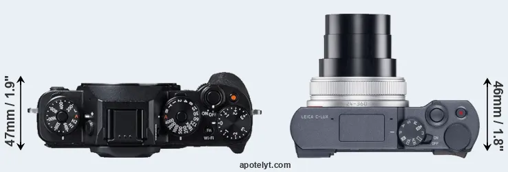 Compare X-T1 versus C-LUX top