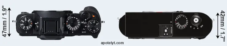 Compare X-T1 versus M Typ 262 top