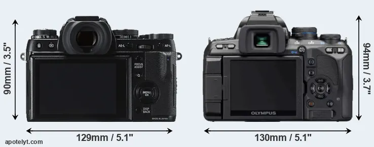 Comparison X-T1 or E-620 rear