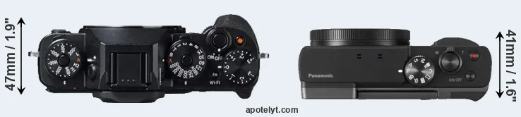 Compare X-T1 versus ZS70 top