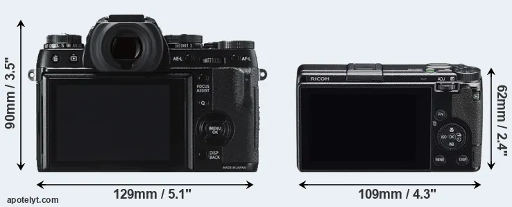 Comparison X-T1 or GR IIIx rear