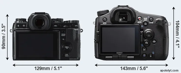 Comparison X-T1 or A77 II rear