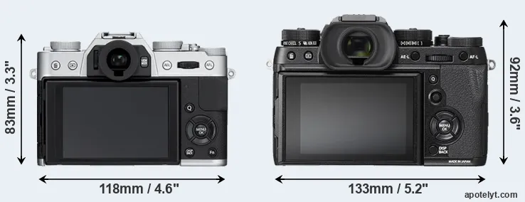 Comparison X-T10 or X-T2 rear