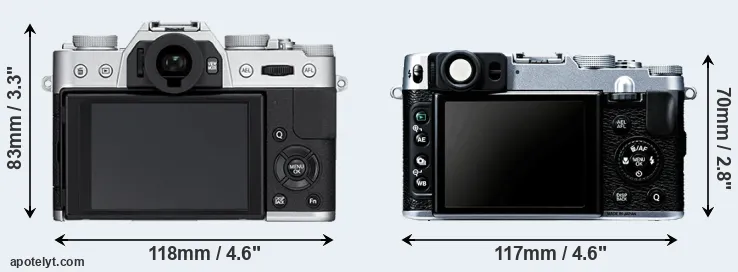 Comparison X-T10 or X20 rear
