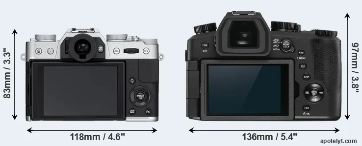 Comparison X-T10 or V-LUX 5 rear