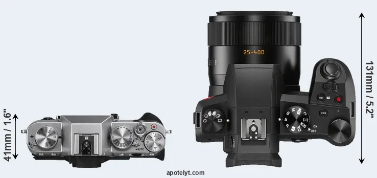 Compare X-T10 versus V-LUX 5 top