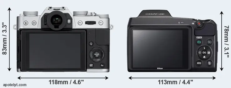 Comparison X-T10 or L840 rear