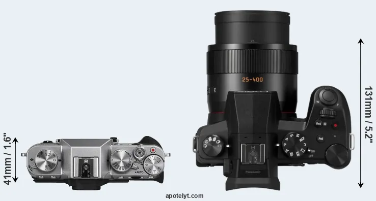 Compare X-T10 versus FZ1000 II top