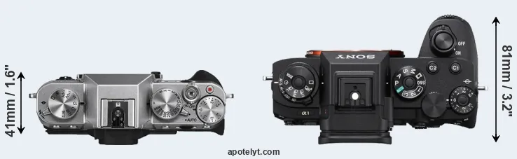 Compare X-T10 versus A1 top