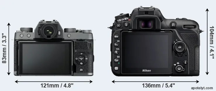Comparison X-T100 or D7500 rear