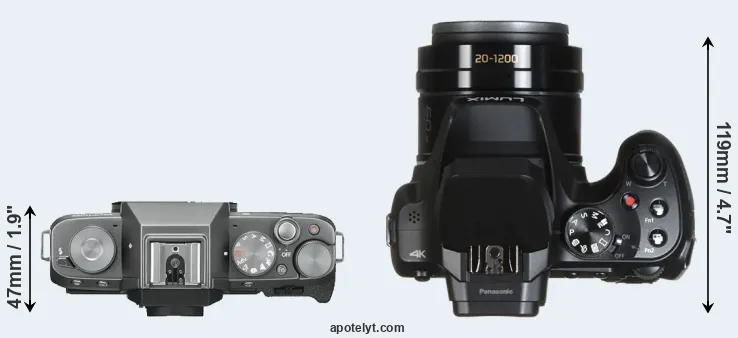 Compare X-T100 versus FZ80 top