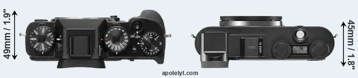 Compare X-T2 versus CL top