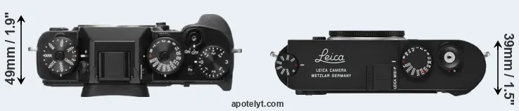 Compare X-T2 versus M10-P top