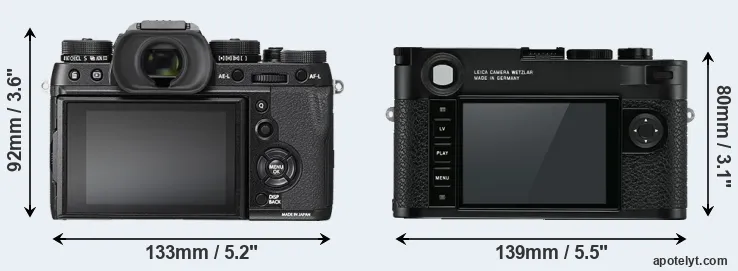 Comparison X-T2 or M10 rear